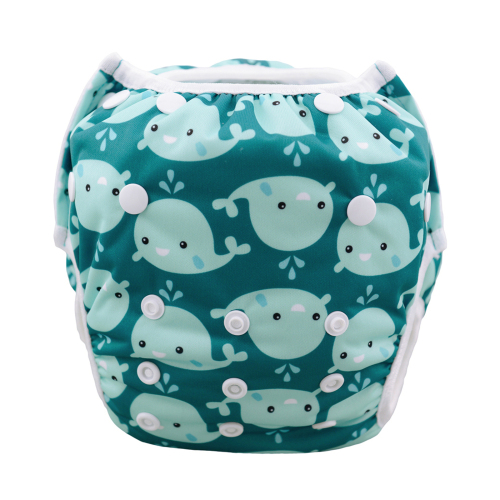 ALVABABY Reusable Swim Diaper - Adjustable Large Size Swimwear for Infants & Toddlers  (Cute Blue whale, ZSW18A)
