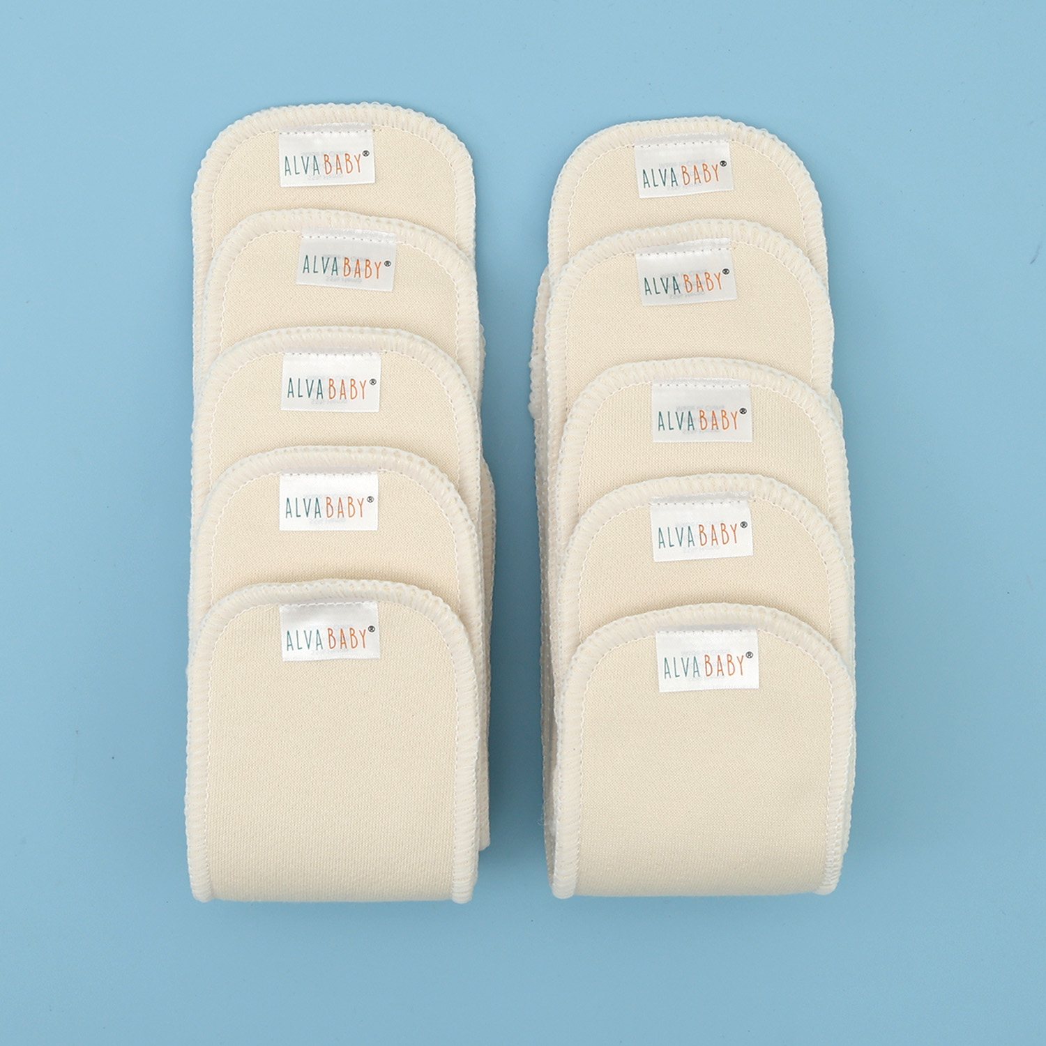 (Multi-packs)ALVABABY Hemp&Cotton Insert for Newborn Diapers