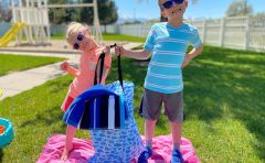 (Various Patterns) Large Diaper Wet Dry Bags,Waterproof Hanging Cloth Bags with Double Zippered Pockets