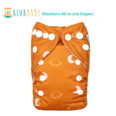 Newborn all In One Diaper with Pocket Sewn-in one Newborn 4-layer Bamboo blend insert-(SAO-H443A)