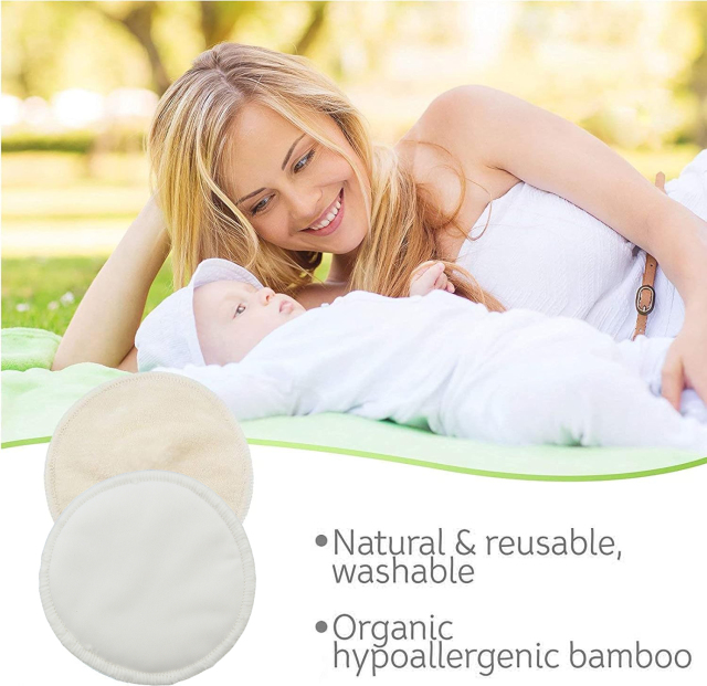 ALVABABY 8pcs Reusable Nursing Pads Breast Pads with 1 Tiny Bag (R-B09)