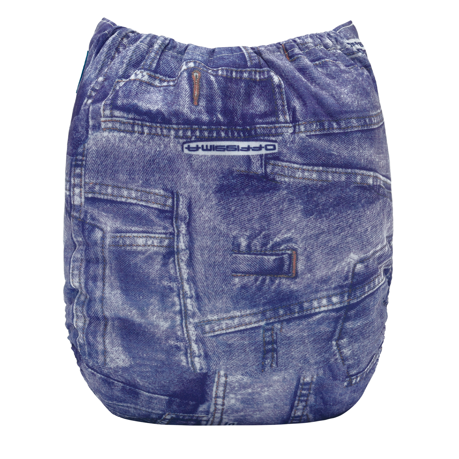 ALVABABY Bamboo Diaper One Size Reusable Cloth Diaper with one 4-layer Bamboo Blend Insert -Jean(BJ01)