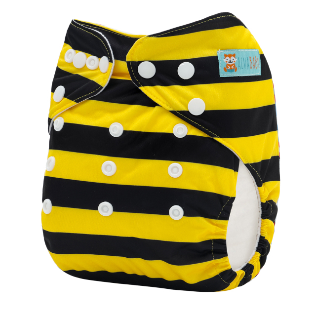 ALVABABY Print Cloth Diaper - One Size Adjustable Washable & Reusable Diaper for Babies and Toddlers (N01A)