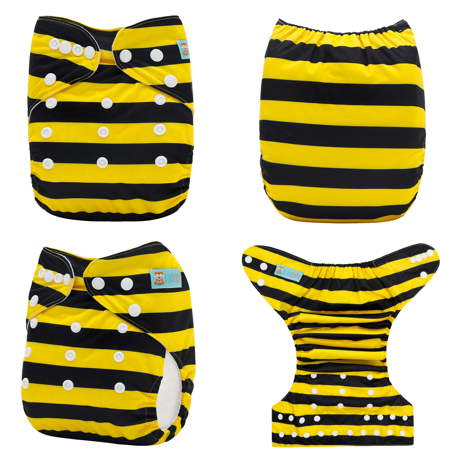 ALVABABY Print Cloth Diaper - One Size Adjustable Washable & Reusable Diaper for Babies and Toddlers (N01A)