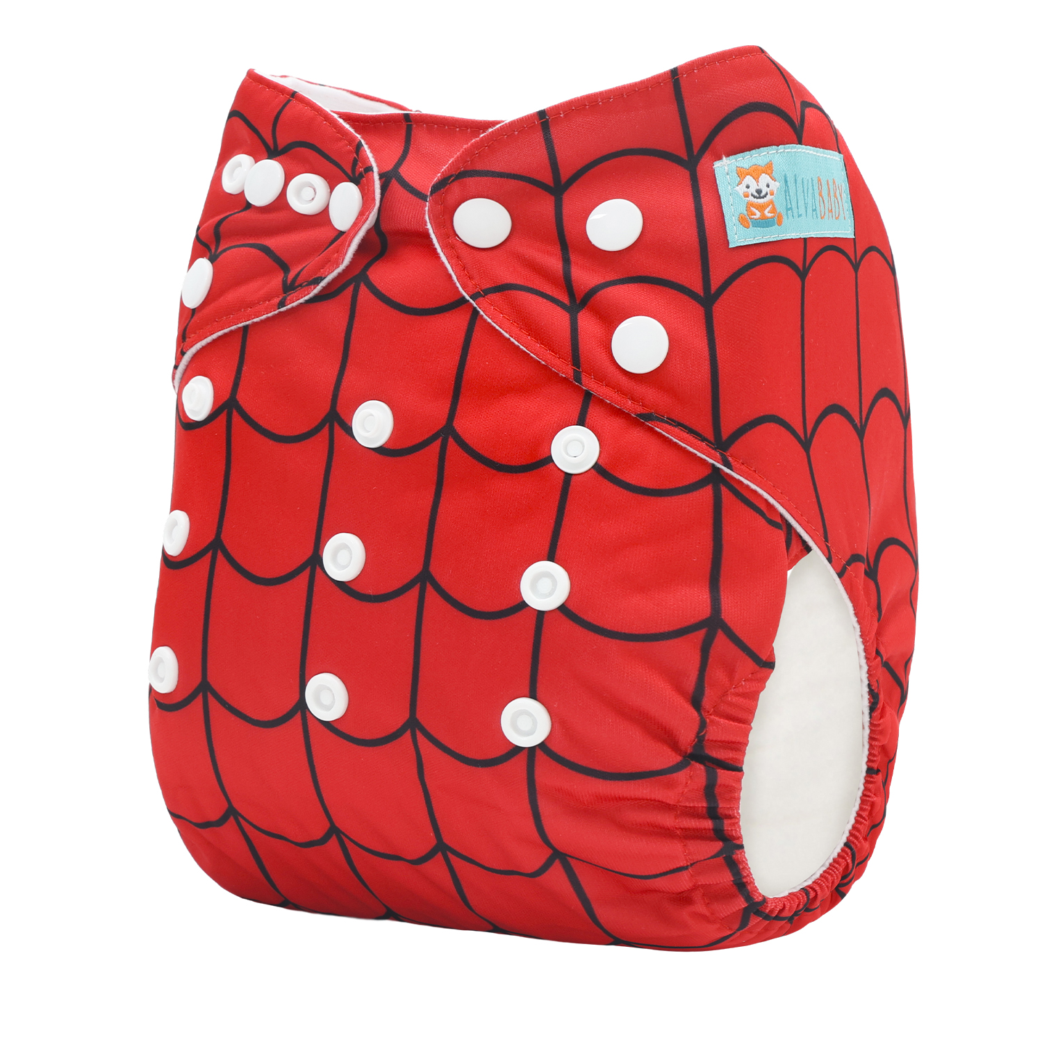 ALVABABY Print Cloth Diaper - One Size Adjustable Washable & Reusable Diaper for Babies and Toddlers (Spider, N06A)