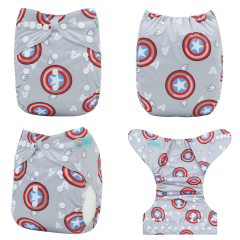 ALVABABY Print Cloth Diaper - One Size Adjustable Washable & Reusable Diaper for Babies and Toddlers (YA54A)