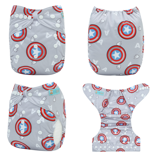 ALVABABY Print Cloth Diaper - One Size Adjustable Washable & Reusable Diaper for Babies and Toddlers (YA54A)