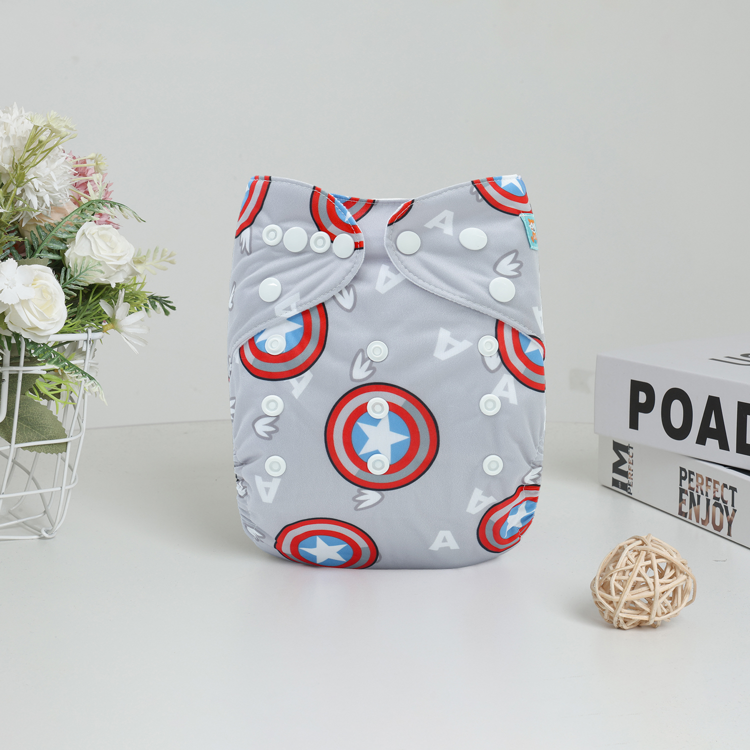 ALVABABY Print Cloth Diaper - One Size Adjustable Washable & Reusable Diaper for Babies and Toddlers (YA54A)