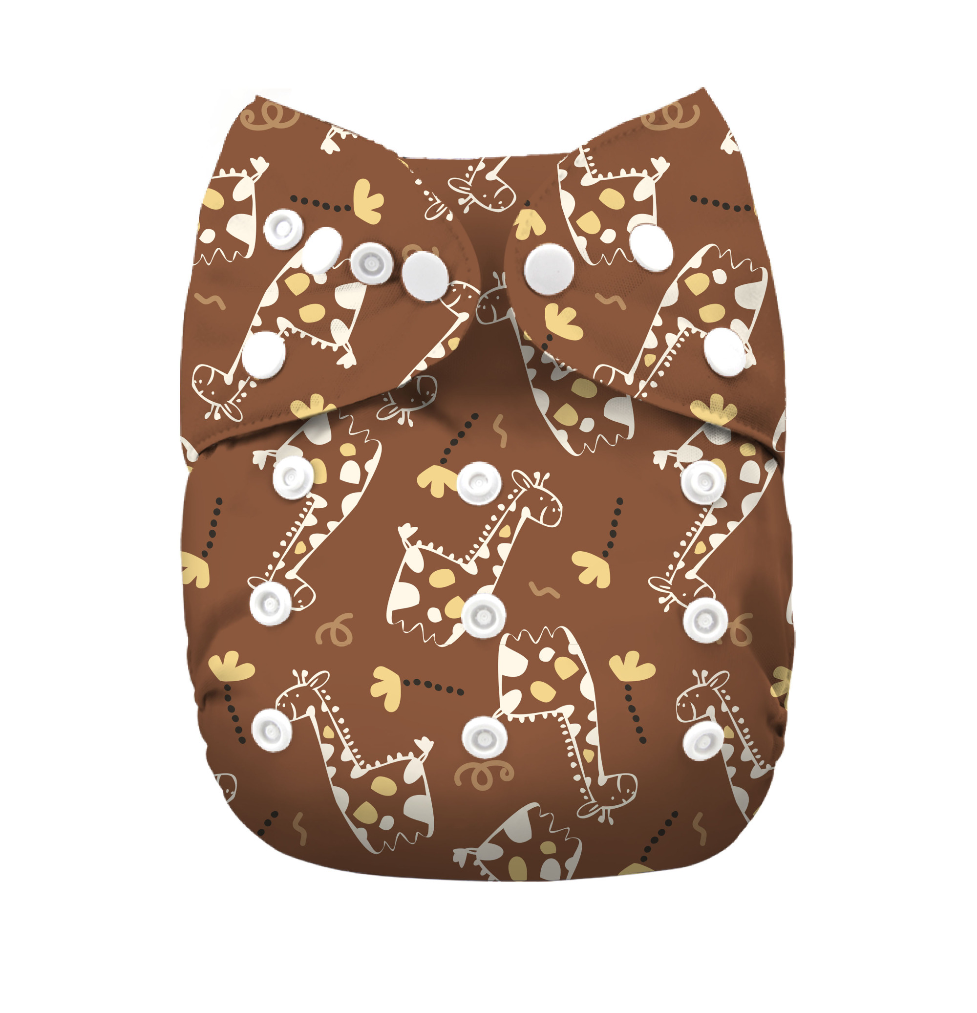 All In One Diaper with Pocket Sewn-in one 4-layer Bamboo blend insert-Giraffe(AO-EW22A)