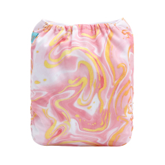 ALVABABY Print Cloth Diaper - One Size Adjustable Washable & Reusable Diaper for Babies and Toddlers (Pink, H463A)