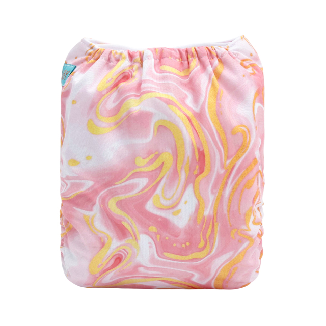 ALVABABY Print Cloth Diaper - One Size Adjustable Washable & Reusable Diaper for Babies and Toddlers (Pink, H463A)