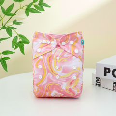 ALVABABY Print Cloth Diaper - One Size Adjustable Washable & Reusable Diaper for Babies and Toddlers (Pink, H463A)