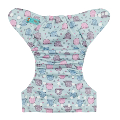 ALVABABY Positioning Cloth Diaper - One Size Adjustable Washable & Reusable Diaper for Babies and Toddlers (Whale, YDP255A)