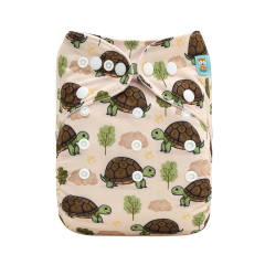 ALVABABY Positioning Cloth Diaper - One Size Adjustable Washable & Reusable Diaper for Babies and Toddlers (Turtle, YDP257A)