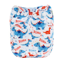 ALVABABY AWJ Lining Cloth Diaper with Tummy Panel for Babies Dinosaur (WJT-ED25A)