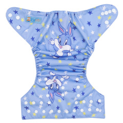 ALVABABY AWJ Lining Cloth Diaper with Tummy Panel for Babies -Rabbit(WJT-ED26A)
