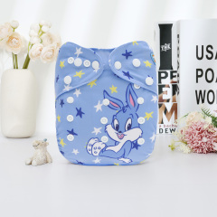 ALVABABY AWJ Lining Cloth Diaper with Tummy Panel for Babies -Rabbit(WJT-ED26A)