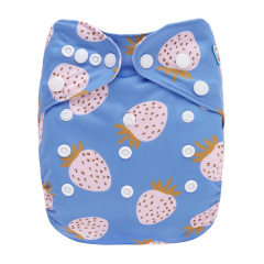 ALVABABY AWJ Lining Cloth Diaper with Tummy Panel for Babies -Strawberry (WJT-EW57A)