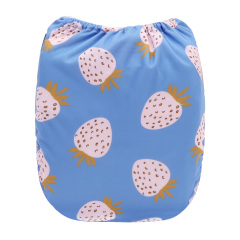 ALVABABY AWJ Lining Cloth Diaper with Tummy Panel for Babies -Strawberry (WJT-EW57A)