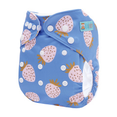 ALVABABY AWJ Lining Cloth Diaper with Tummy Panel for Babies -Strawberry (WJT-EW57A)