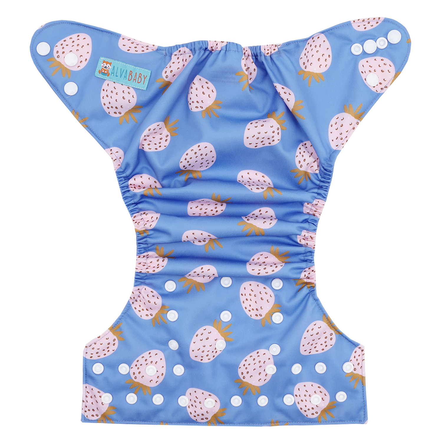 ALVABABY AWJ Lining Cloth Diaper with Tummy Panel for Babies -Strawberry (WJT-EW57A)