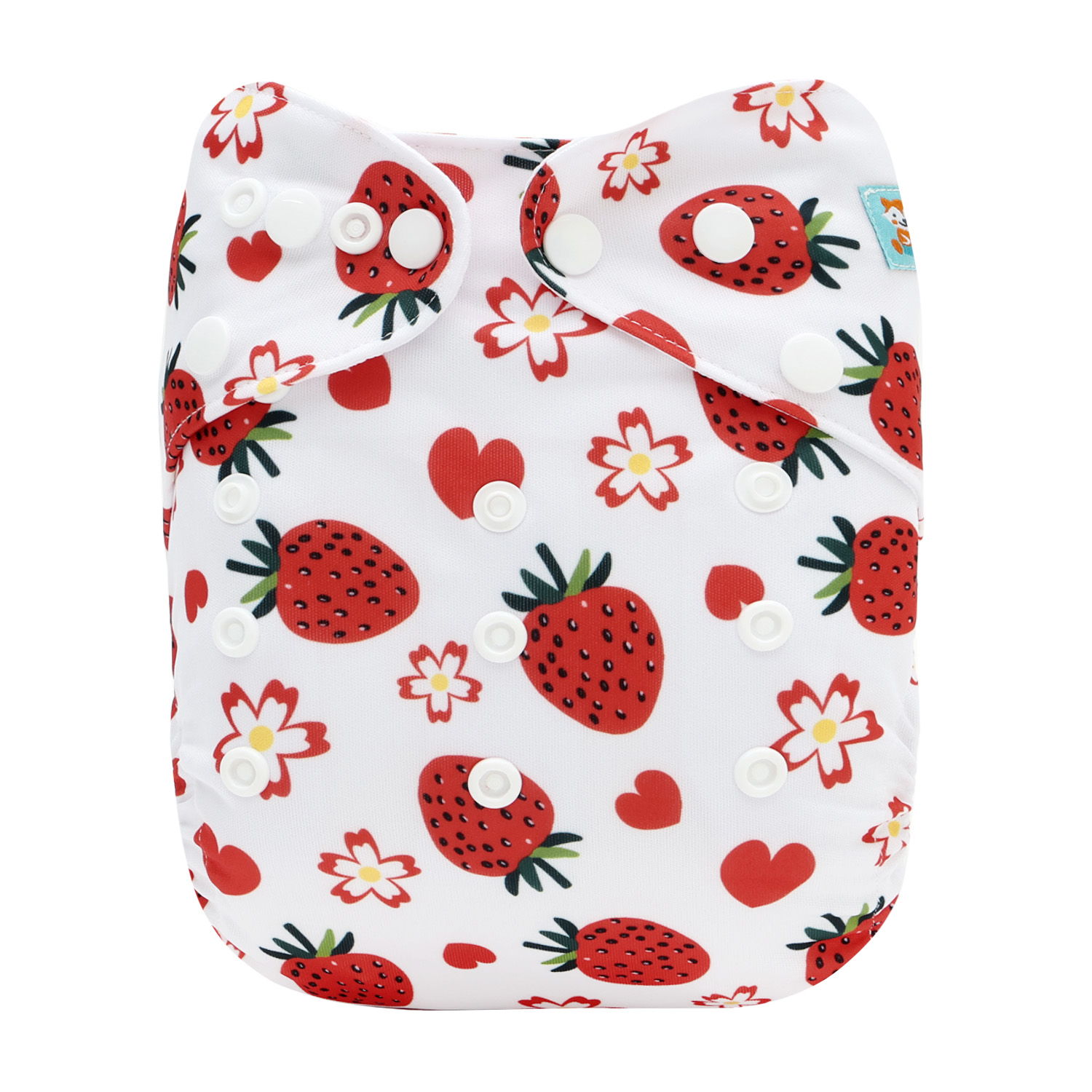ALVABABY AWJ Lining Cloth Diaper with Tummy Panel for Babies -Strawberry (WJT-EW58A)