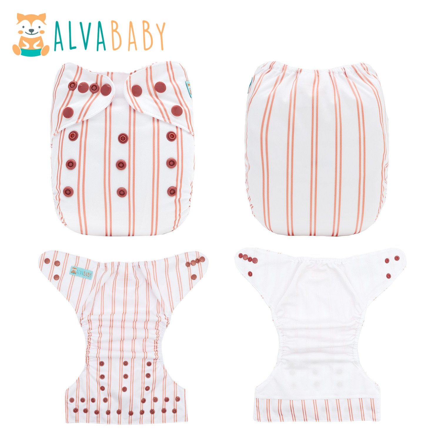 ALVABABY AWJ Lining Cloth Diaper with Tummy Panel for Babies - (WJT-EW59A)