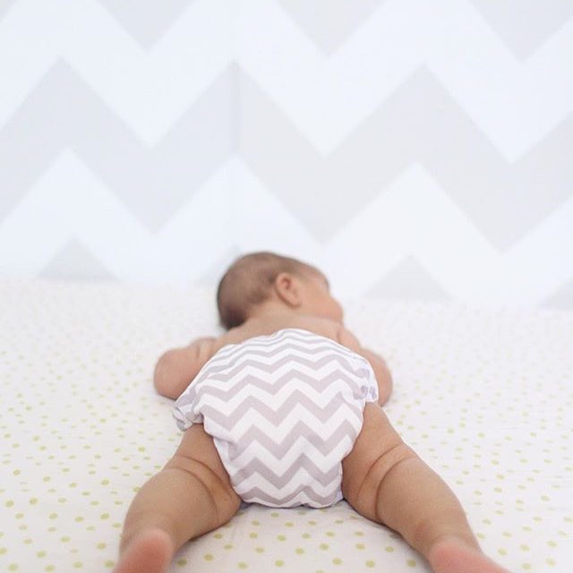 ALVABABY Big Size Cloth Diaper | Adjustable & Leakproof  (Grey&White Chevron, ZS33A)