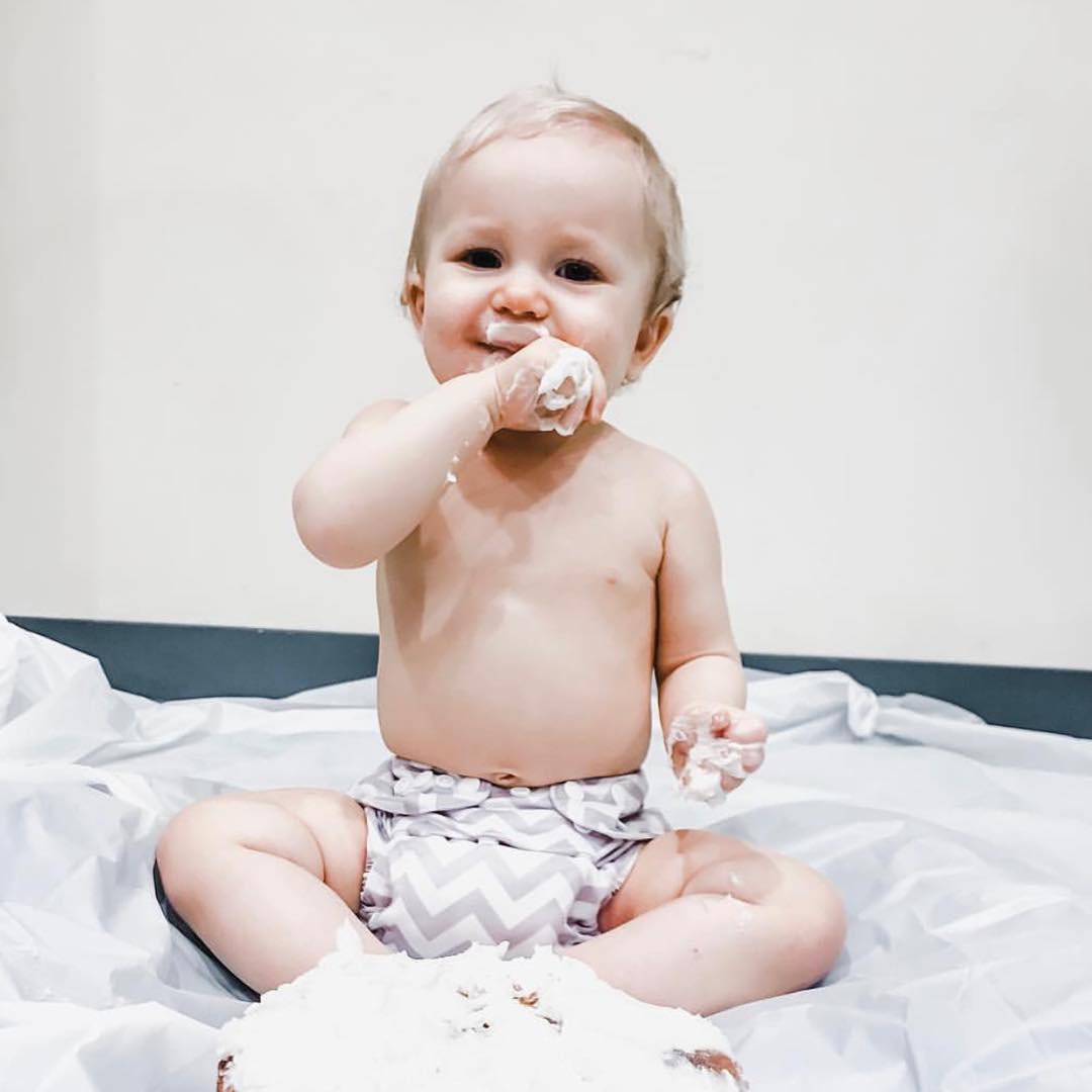 ALVABABY Big Size Cloth Diaper | Adjustable & Leakproof  (Grey&White Chevron, ZS33A)