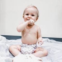 ALVABABY Big Size Cloth Diaper | Adjustable & Leakproof  (Grey&White Chevron, ZS33A)