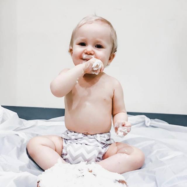 ALVABABY Big Size Cloth Diaper | Adjustable & Leakproof  (Grey&White Chevron, ZS33A)