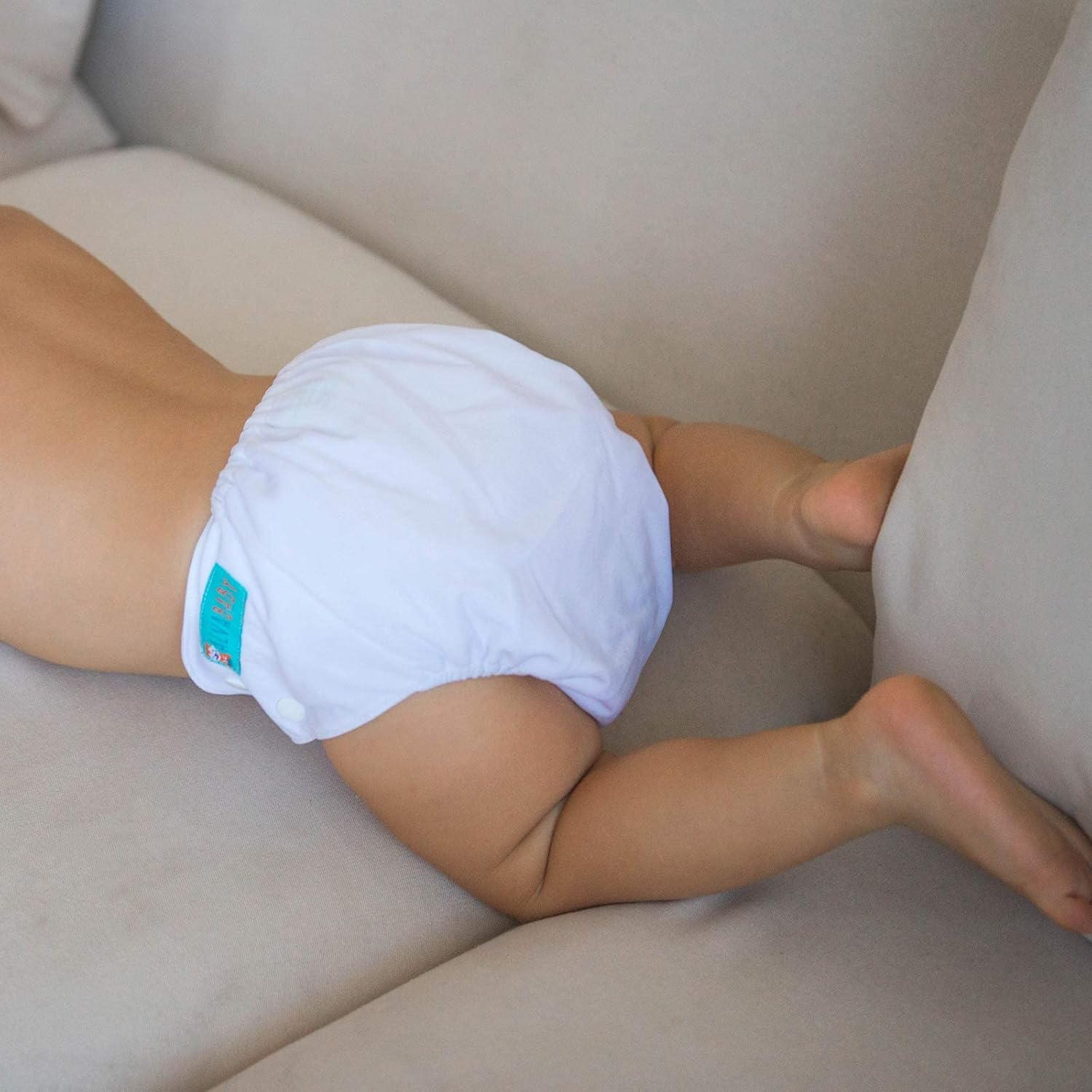 Big Size Cloth Diaper with AWJ Lining & Tummy Panel | Breathable & Ideal for Sensitive Skin (White, ZWJT-B09A)