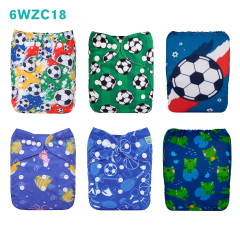 Warehouse Clearance: 6-Pack Baby Cloth Diapers with 6 Microfiber Inserts | One Size Adjustable