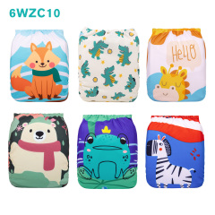 Warehouse Clearance: 6-Pack Baby Cloth Diapers with 6 Microfiber Inserts | One Size Adjustable