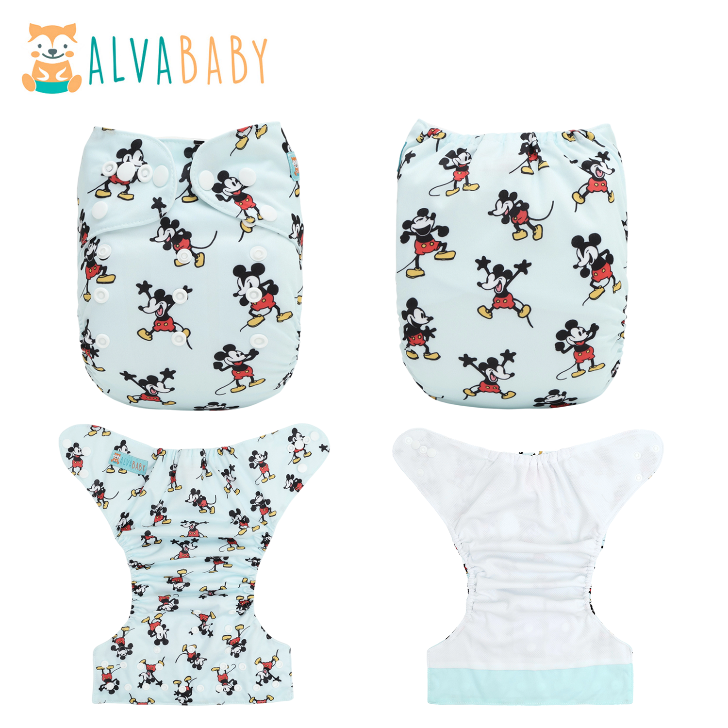 ALVABABY AWJ Lining Cloth Diaper with Tummy Panel for Babies -(WJT-ED28A)