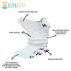 ALVABABY AWJ Lining Cloth Diaper with Tummy Panel for Babies -(WJT-ED28A)