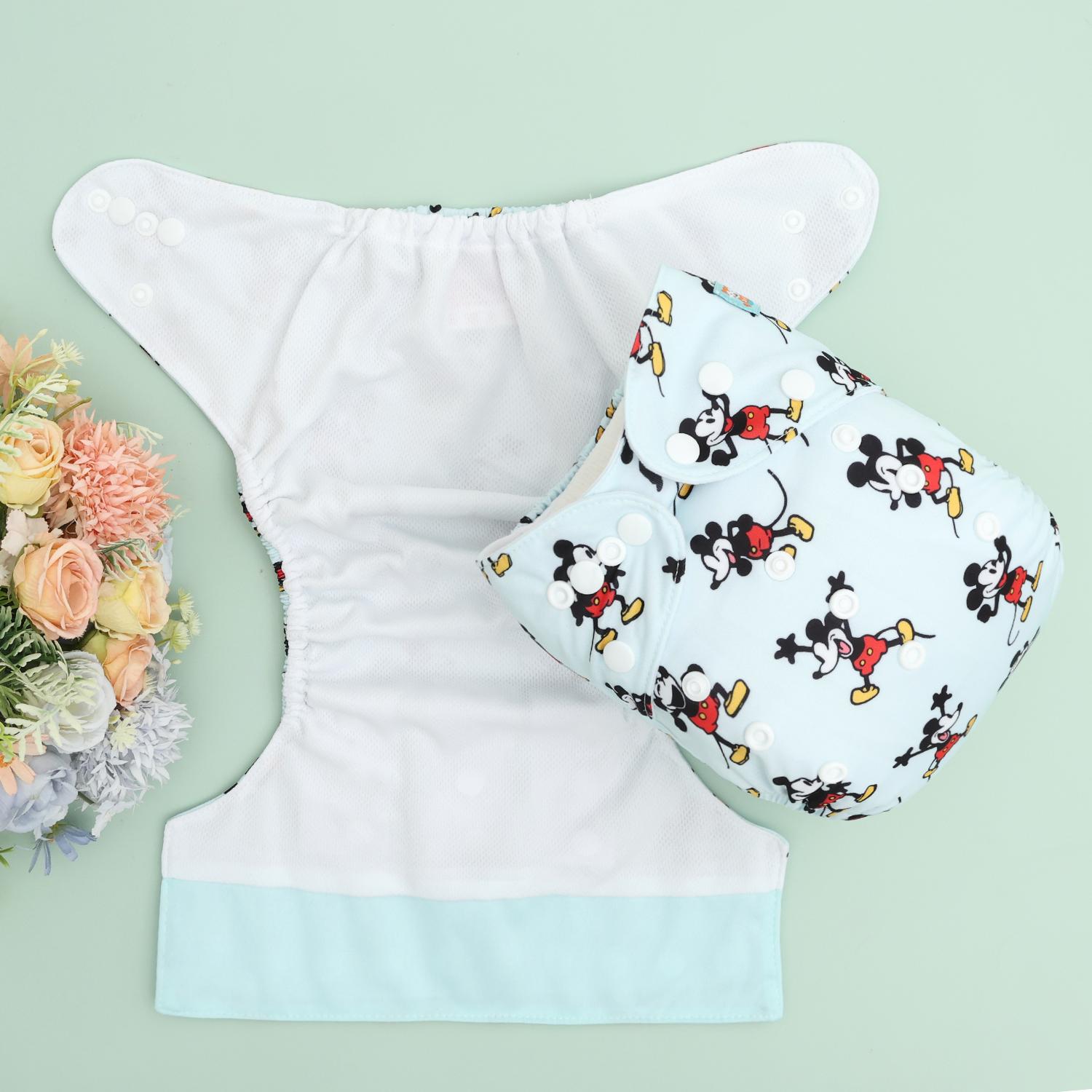 ALVABABY AWJ Lining Cloth Diaper with Tummy Panel for Babies -(WJT-ED28A)