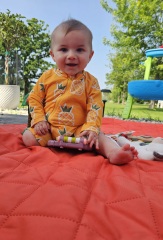 ALVABABY Baby Long Sleeve Swimsuit, One-Piece Rash Guard Set with UPF 50+ Sun Protection(Pineapple, ST-Q04)