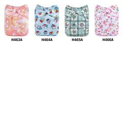 (Multi-packs) 10PCS One Size Regular Print Diapers With 10 Inserts