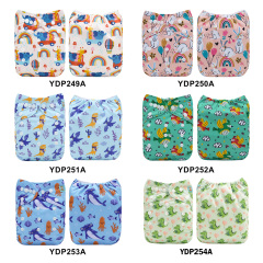 (Multi-packs) 20PCS One Size Positioning Printed Diapers With 20 Inserts