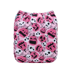 Halloween Cloth Diaper One Size Adjustable Reusable Diapers for Babies-Pumpkin(Q90A)