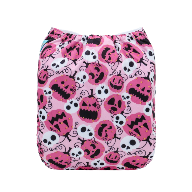 Halloween Cloth Diaper One Size Adjustable Reusable Diapers for Babies-Pumpkin(Q90A)