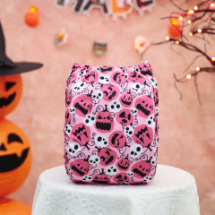 Halloween Cloth Diaper One Size Adjustable Reusable Diapers for Babies-Pumpkin(Q90A)