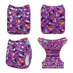 Halloween Cloth Diaper One Size Adjustable Reusable Diapers for Babies - Mickey(QD96A)