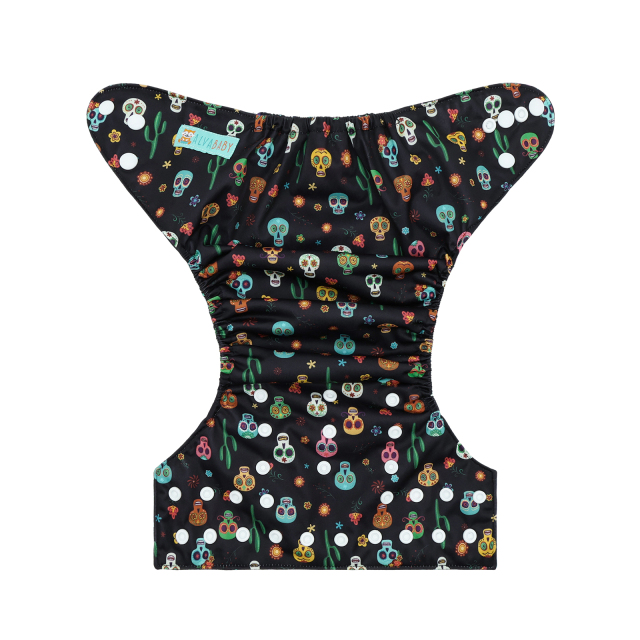 Halloween Cloth Diaper One Size Adjustable Reusable Diapers for Babies -Skull (QD97A)
