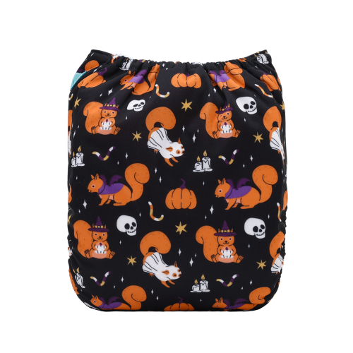 Halloween Cloth Diaper One Size Adjustable Reusable Diapers for Babies -Fox & Pumpkin (QD98A)