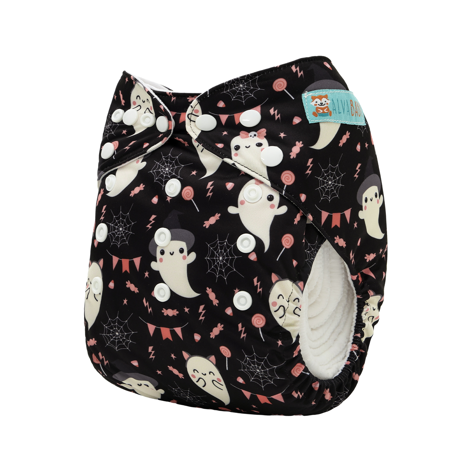 Halloween Cloth Diaper One Size Adjustable Reusable Diapers for Babies (Ghost, QD99A)