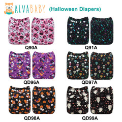 ALVABABY 2025 Halloween One Size Printed Cloth Diaper
