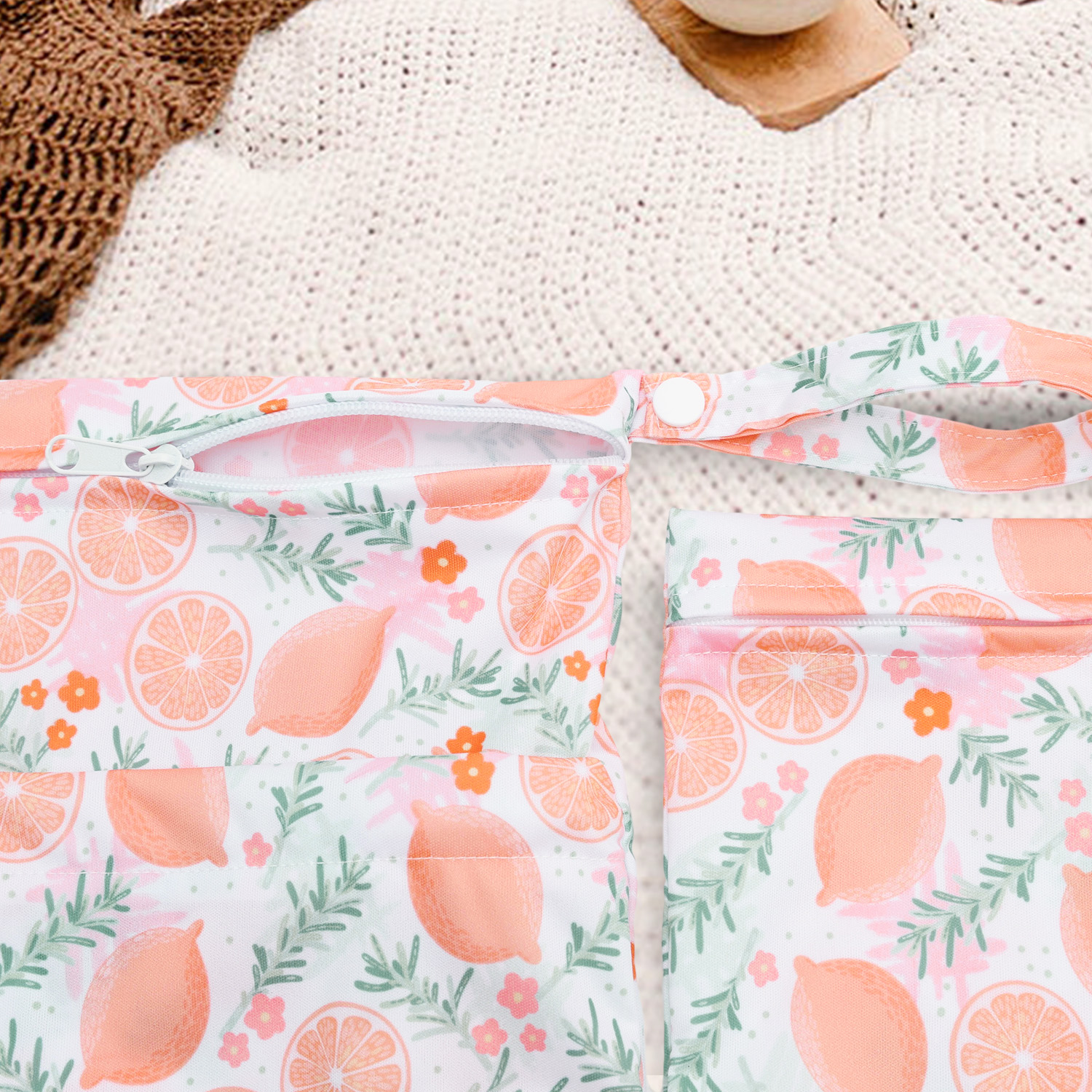 3-Pack Diaper Wet/Dry Bags, Waterproof & Reusable Cloth Bags for Diapers, Swimsuits, Travel, and Gym (3LDR-EW28A)