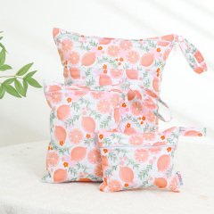 ALVABABY 3 PCS Diaper Wet/Dry Bag Waterproof Reusable with Two Zippered Pockets for Cloth Diapers, Swimsuits, Travel, and Gym (3LDR-EW28A)